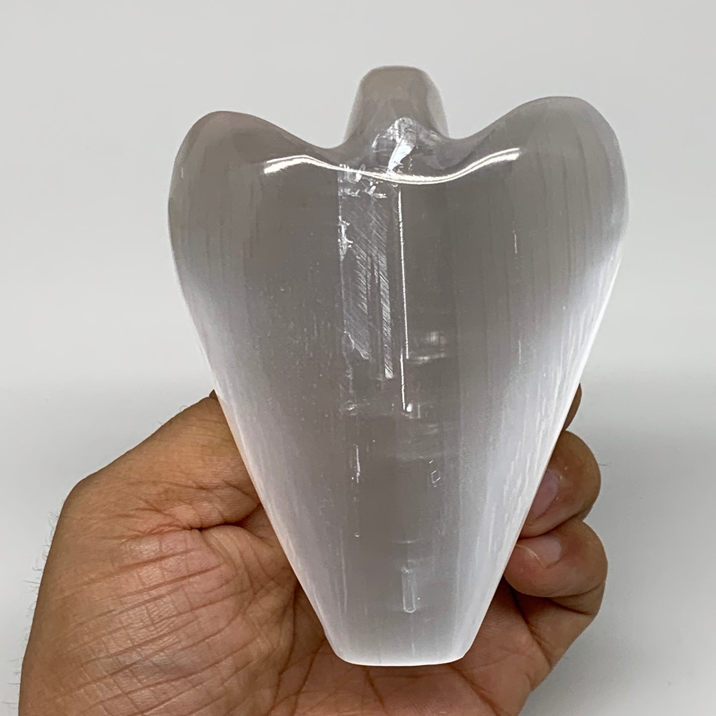 300g, 3.9"x3.1"x1.6"Natural Selenite (Satin Spar) Angel Crystal @Morocco,B8953