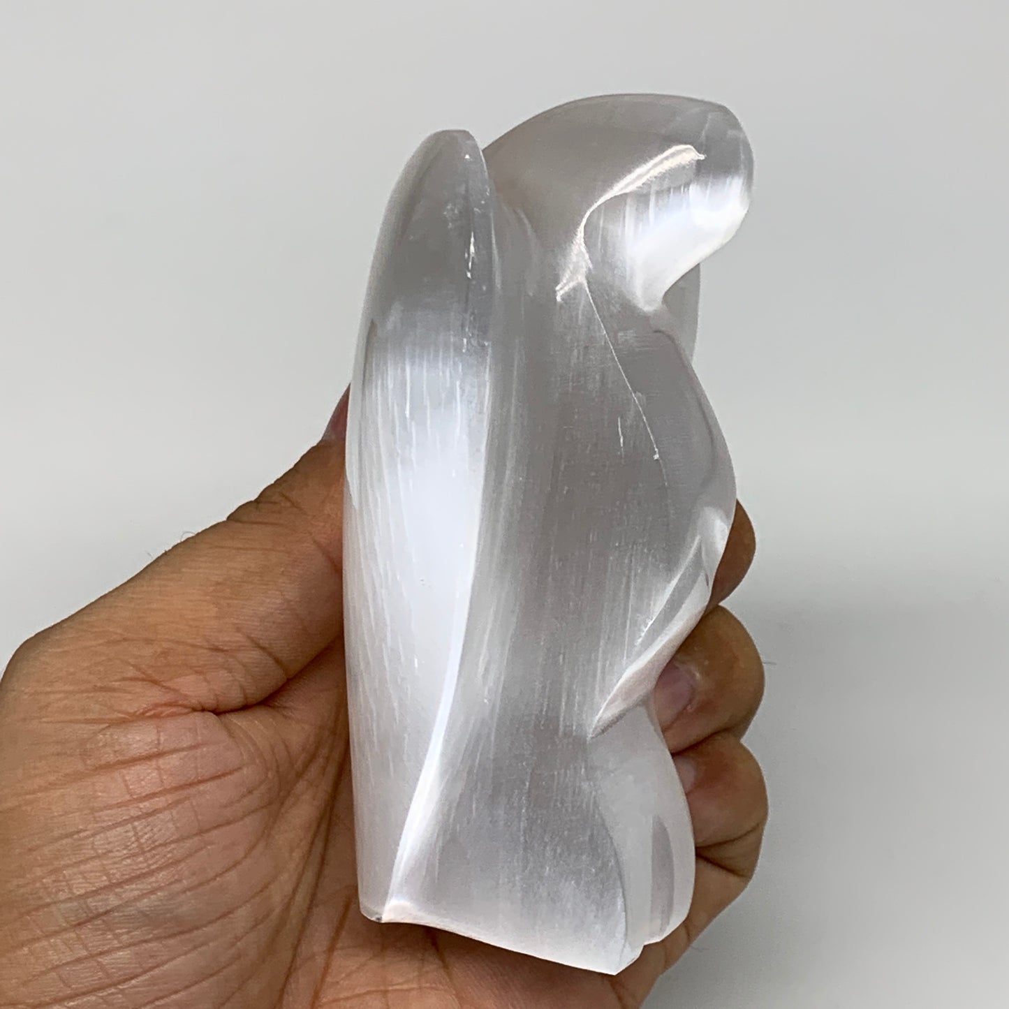 300g, 3.9"x3.1"x1.6"Natural Selenite (Satin Spar) Angel Crystal @Morocco,B8953