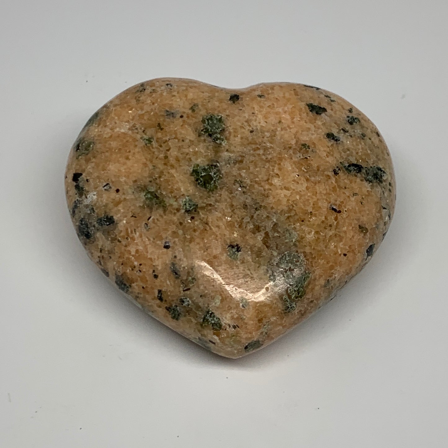 304.3g, 3"x3.2"x1.3" Orange Calcite Heart Gemstones from Madagascar, B17167