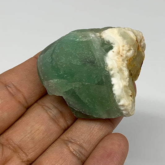 82g, 1.8"x1.5"x1.1" Fluorite Tumbled Rough/Semi- Polished @Mexico, B18690