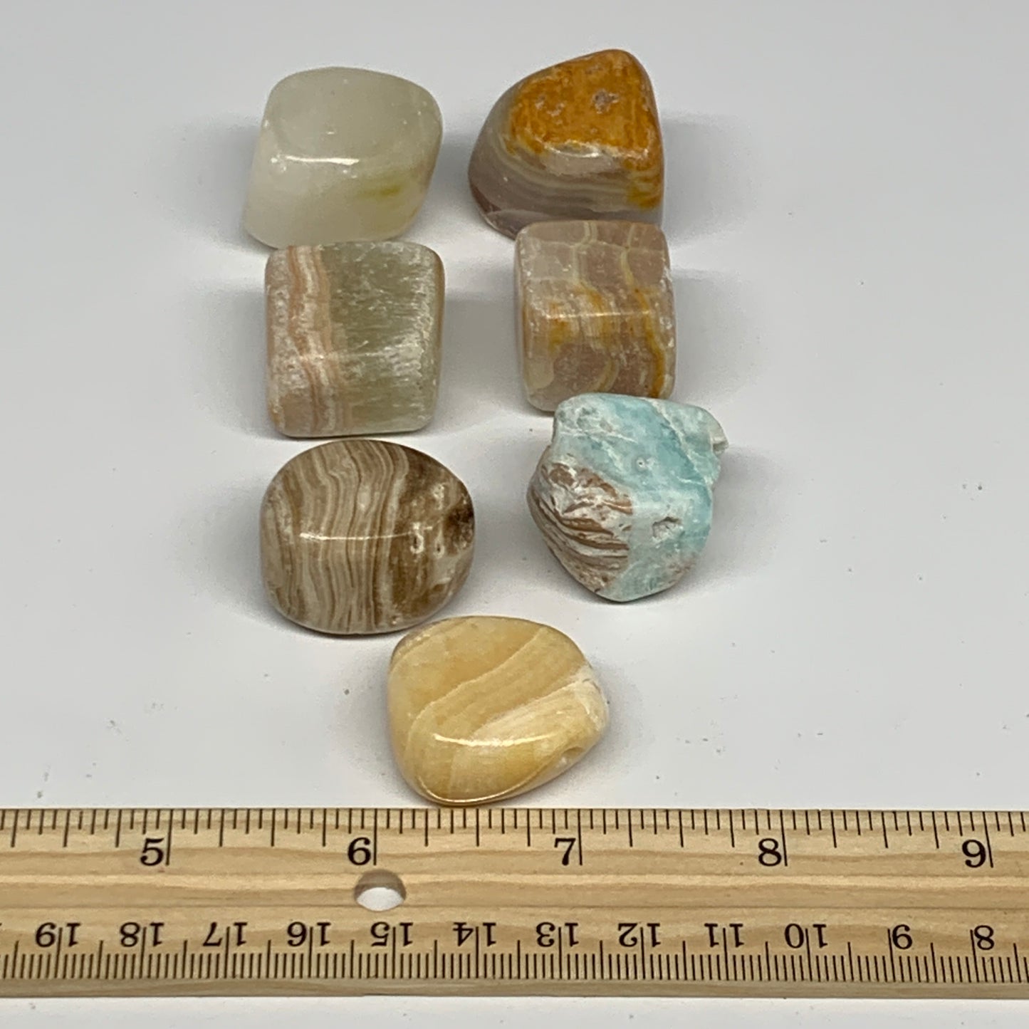 186.1g, 0.9"-1.1", 7pcs, Mixed Tumbled Stones @Afghanistan, B26730