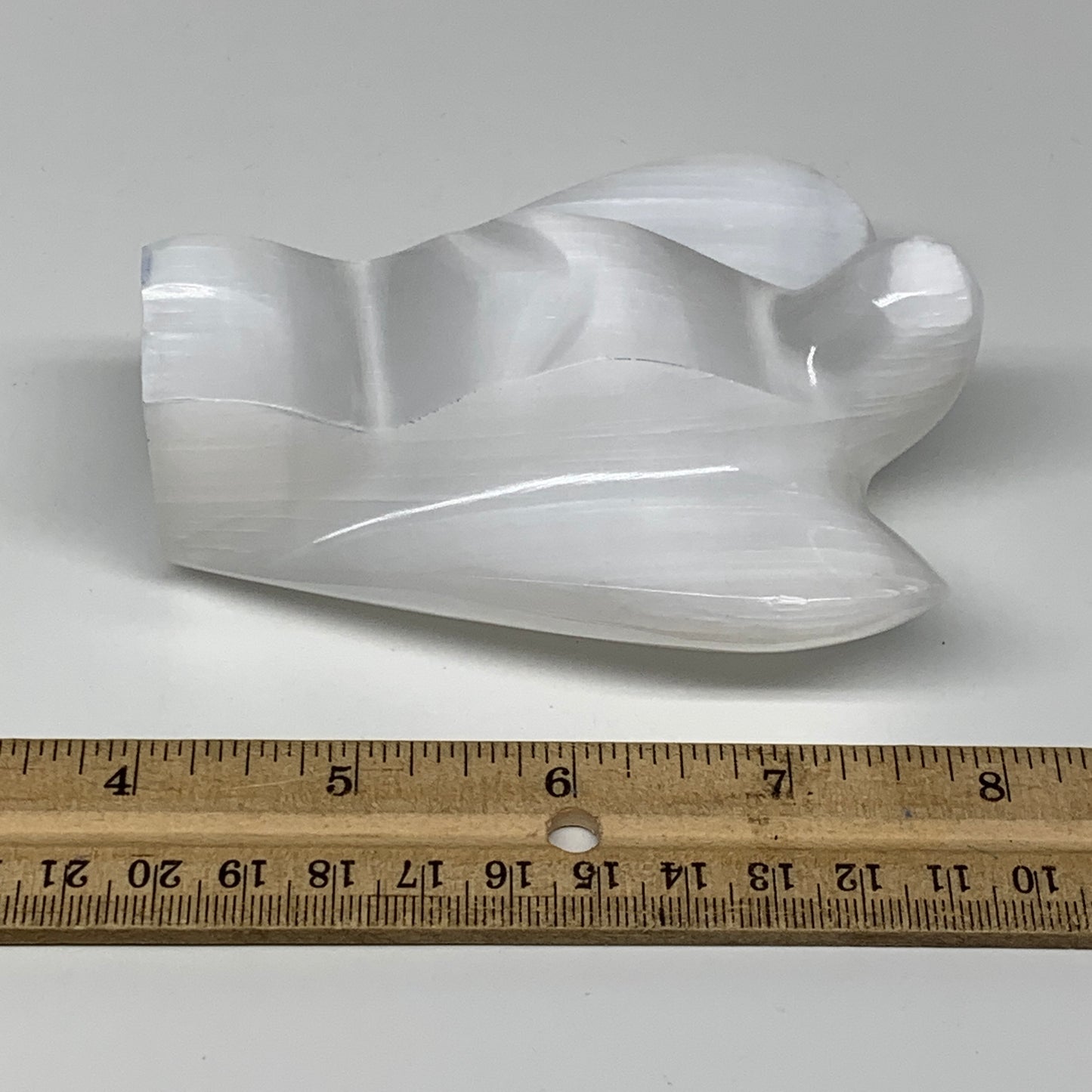 300g, 3.9"x3.1"x1.6"Natural Selenite (Satin Spar) Angel Crystal @Morocco,B8953