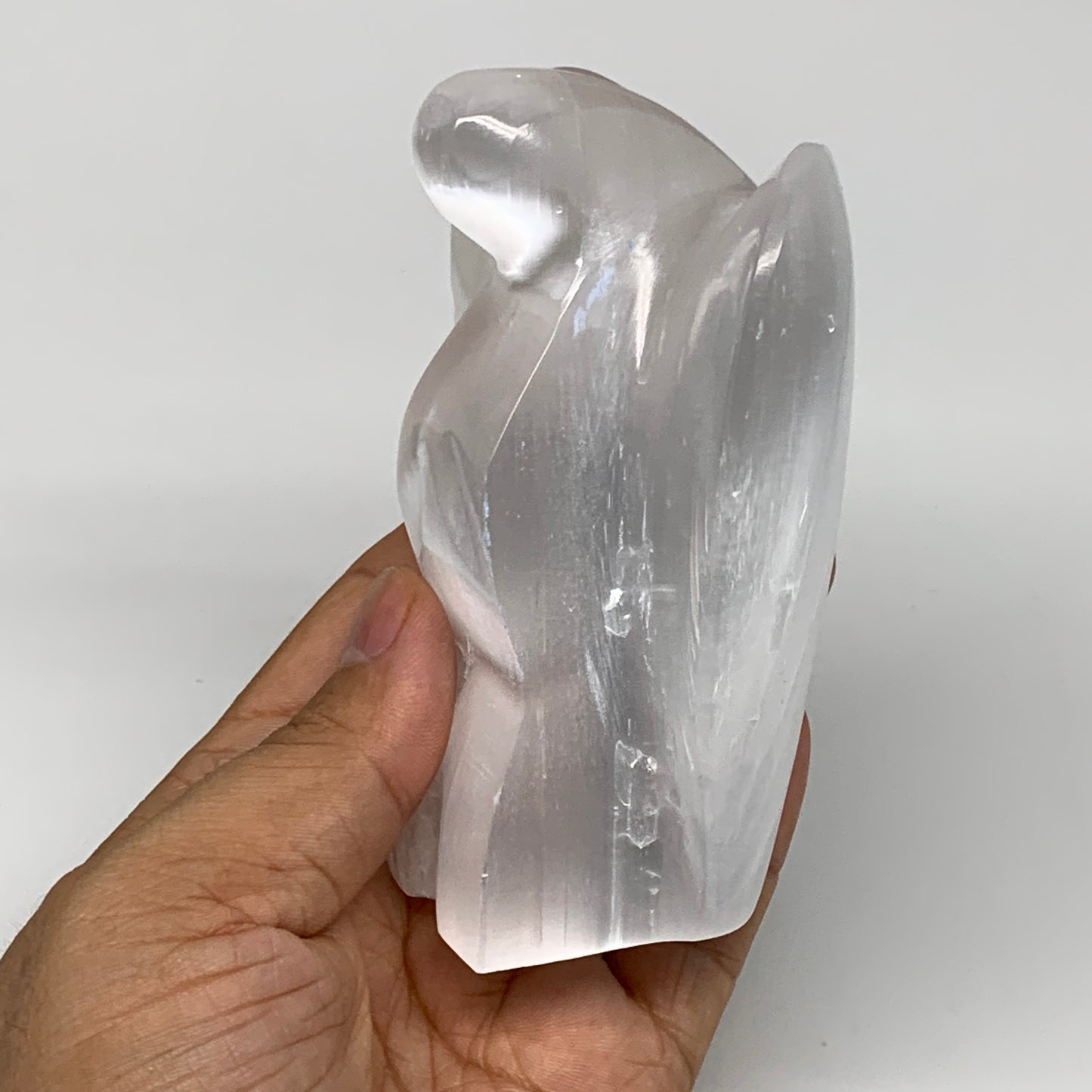 377.4g, 3.9"x3.5"x1.7"Natural Selenite (Satin Spar) Angel Crystal @Morocco,B8954