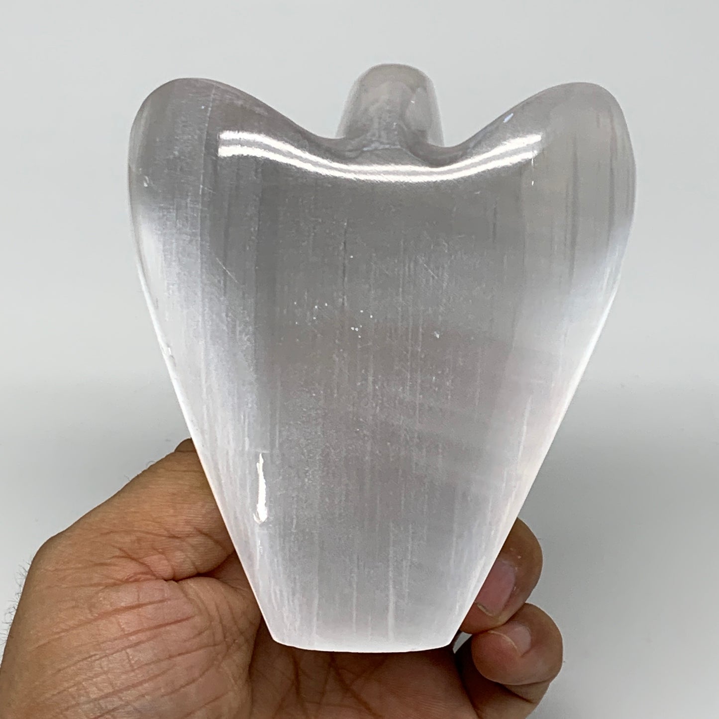 377.4g, 3.9"x3.5"x1.7"Natural Selenite (Satin Spar) Angel Crystal @Morocco,B8954