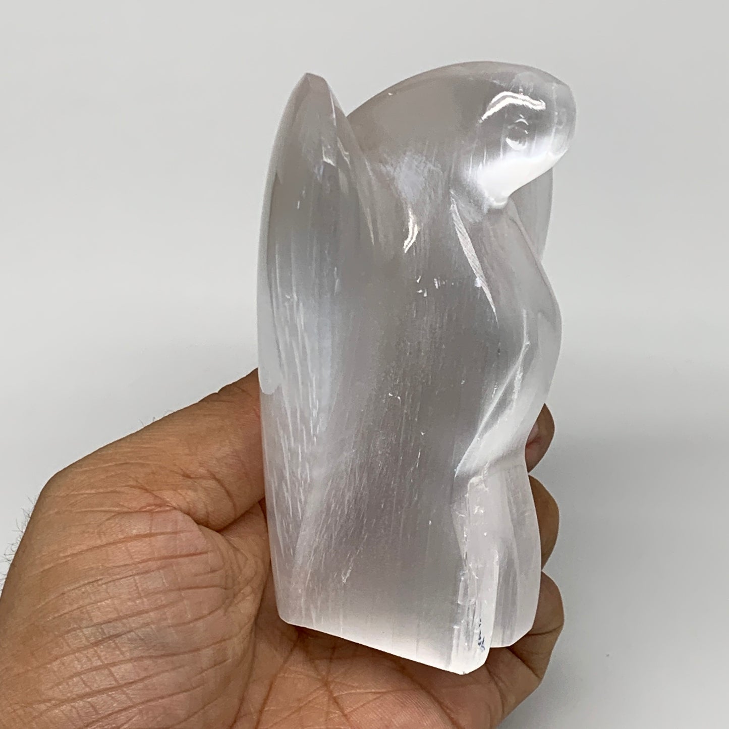 377.4g, 3.9"x3.5"x1.7"Natural Selenite (Satin Spar) Angel Crystal @Morocco,B8954