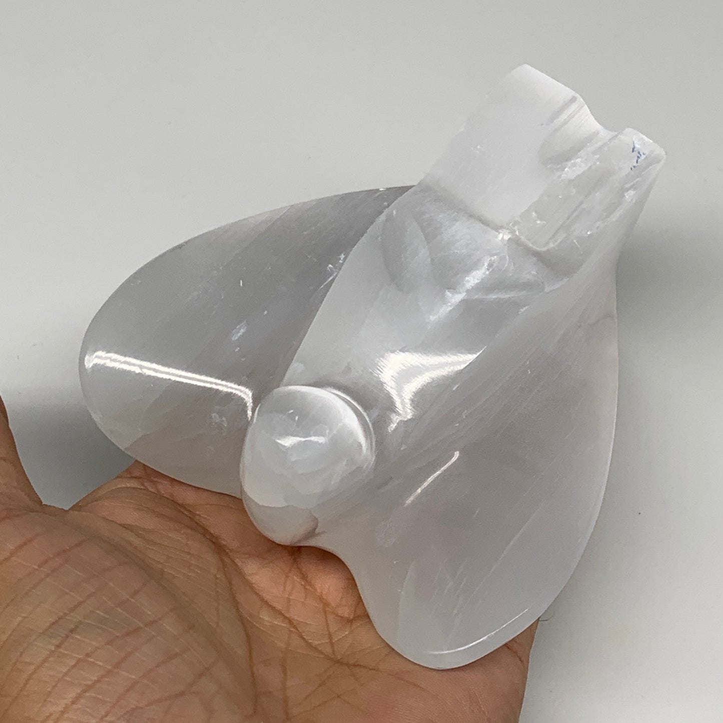 377.4g, 3.9"x3.5"x1.7"Natural Selenite (Satin Spar) Angel Crystal @Morocco,B8954