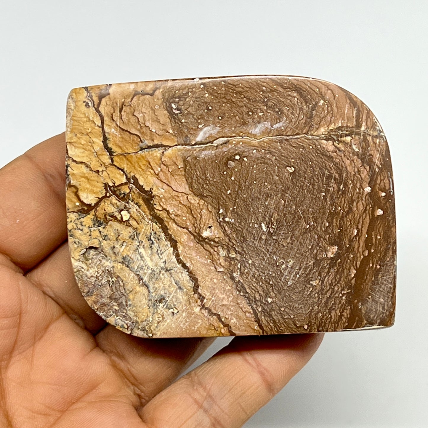 141g, 2.6"x2.1"x0.7" Picture Jasper Rectangle Gemstone Home Decor, B20142