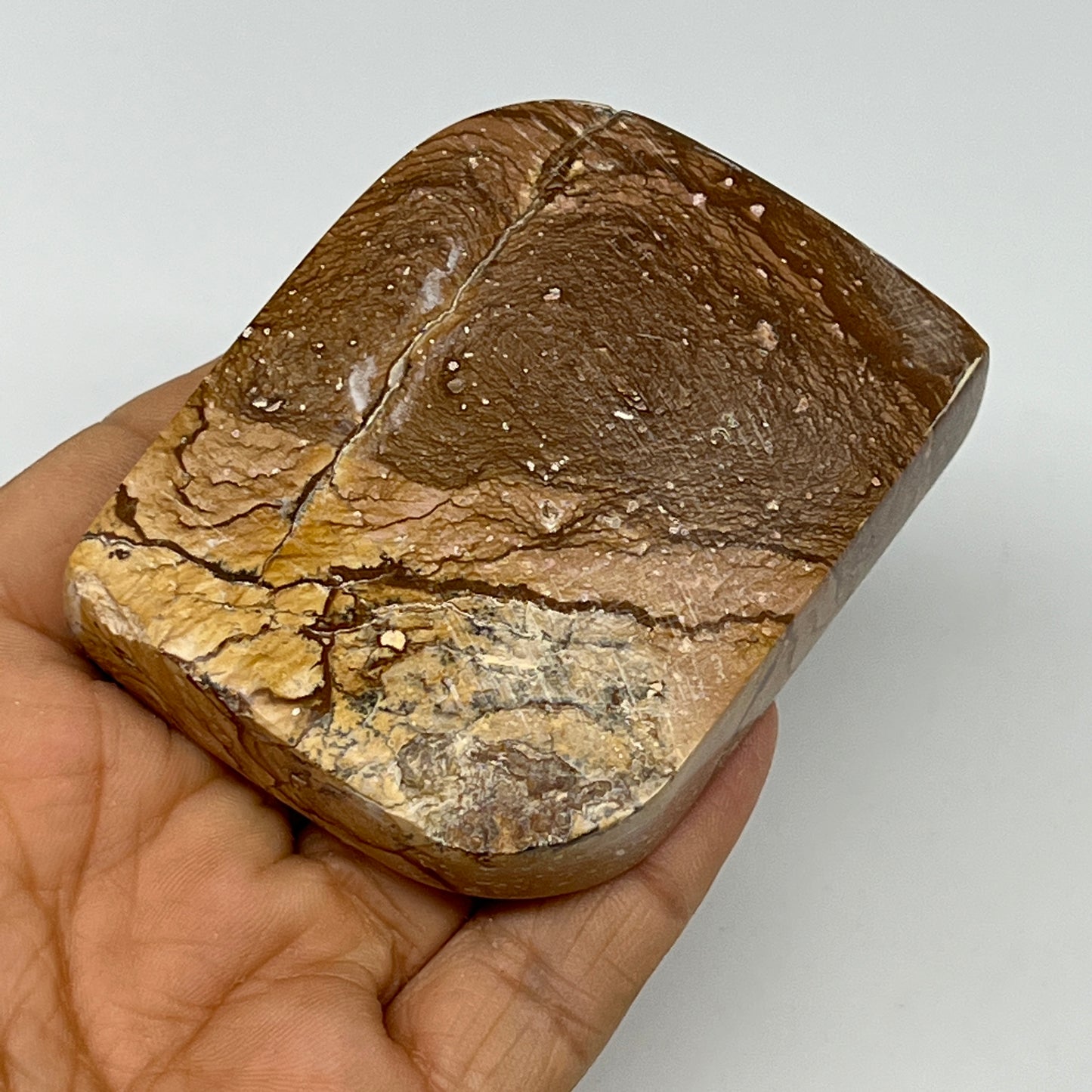 141g, 2.6"x2.1"x0.7" Picture Jasper Rectangle Gemstone Home Decor, B20142