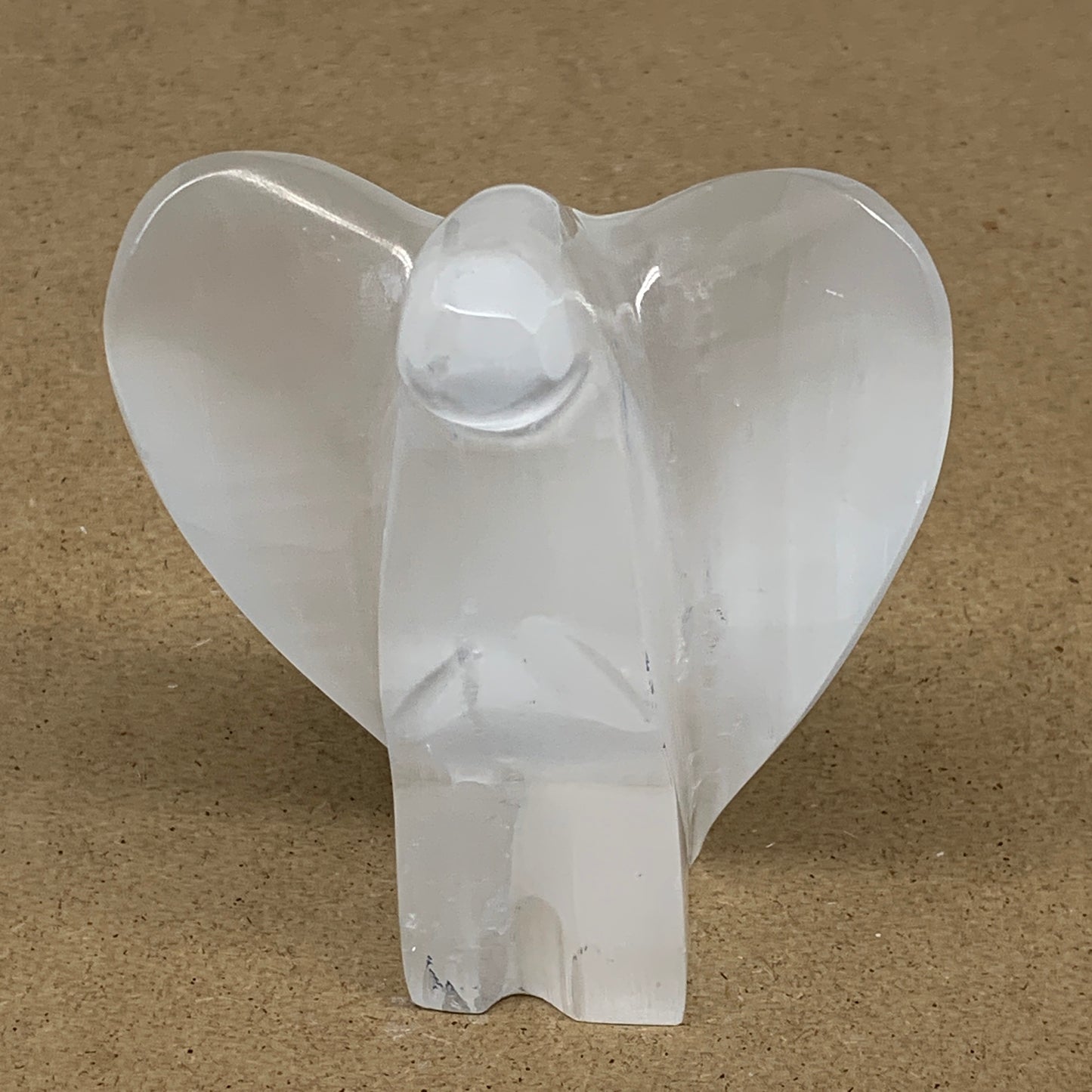 377.4g, 3.9"x3.5"x1.7"Natural Selenite (Satin Spar) Angel Crystal @Morocco,B8954