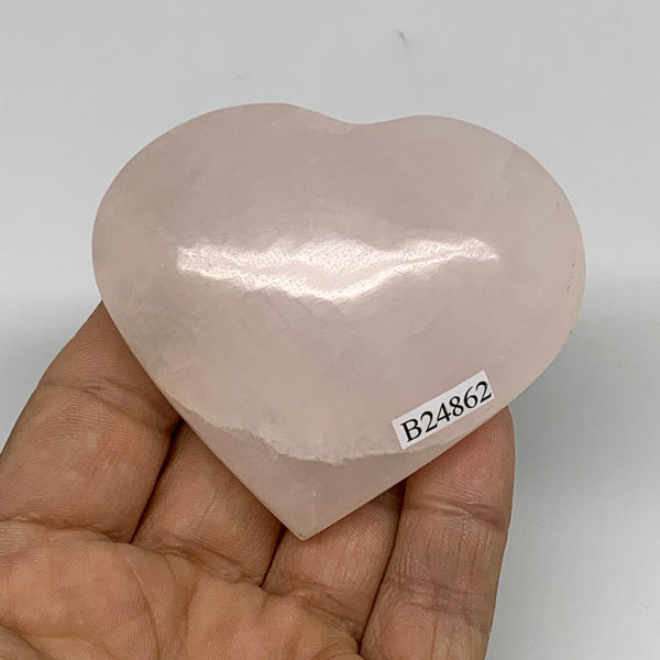 130.5g, 2.3"x2.7"1" Fluorescent Pink Mangano Heart Gemstones @Afghanistan,B24862