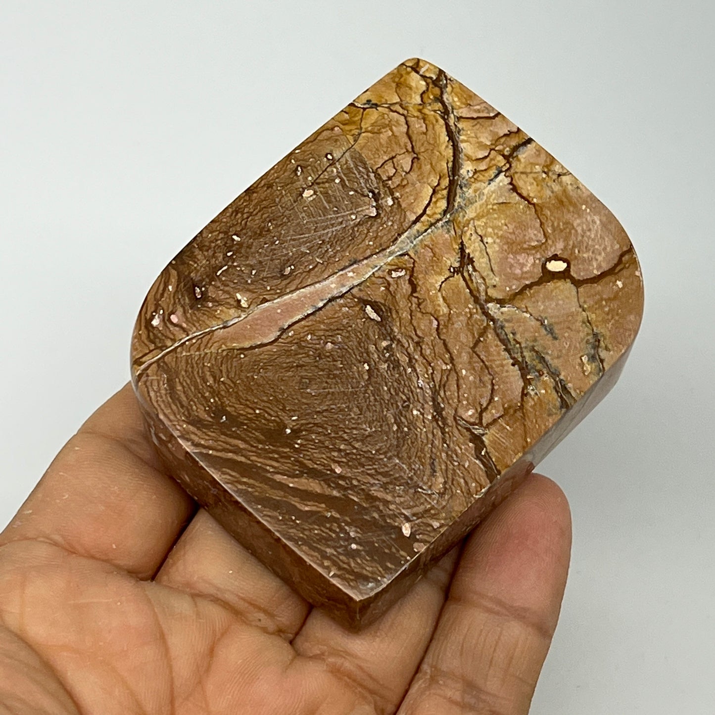 141g, 2.6"x2.1"x0.7" Picture Jasper Rectangle Gemstone Home Decor, B20142