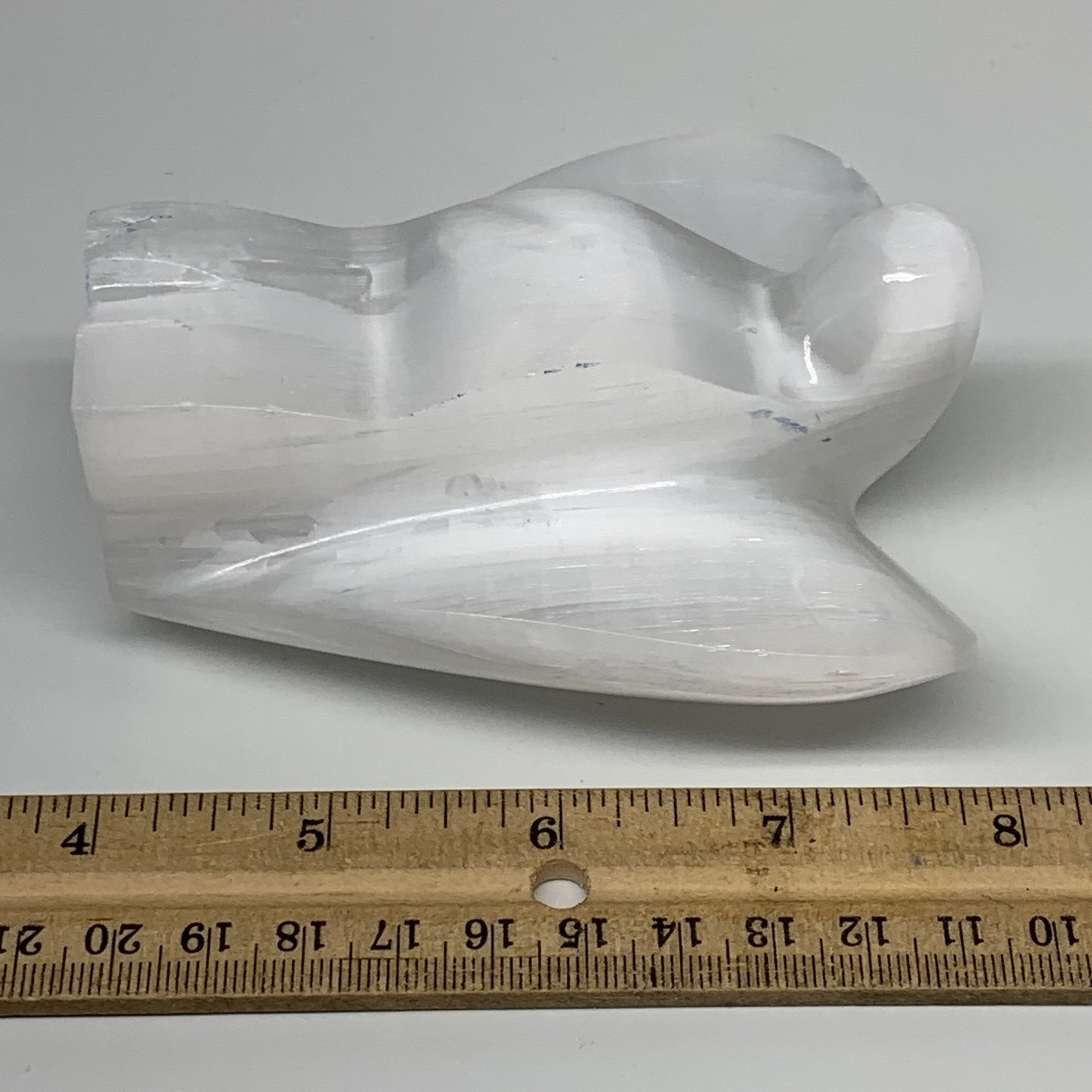 377.4g, 3.9"x3.5"x1.7"Natural Selenite (Satin Spar) Angel Crystal @Morocco,B8954