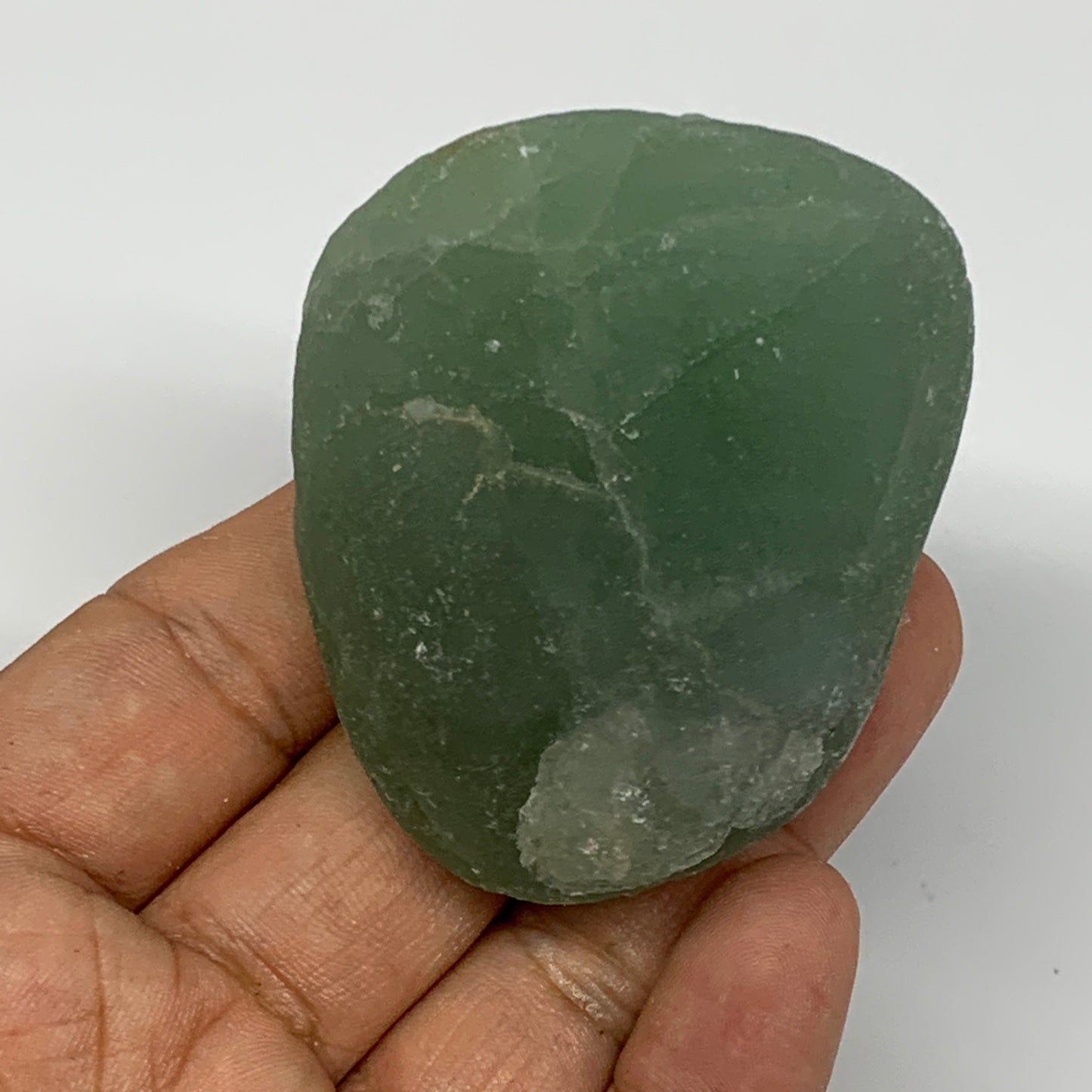 150.2g, 2.3"x1.9"x1" Fluorite Tumbled Rough/Semi- Polished @Mexico, B18691
