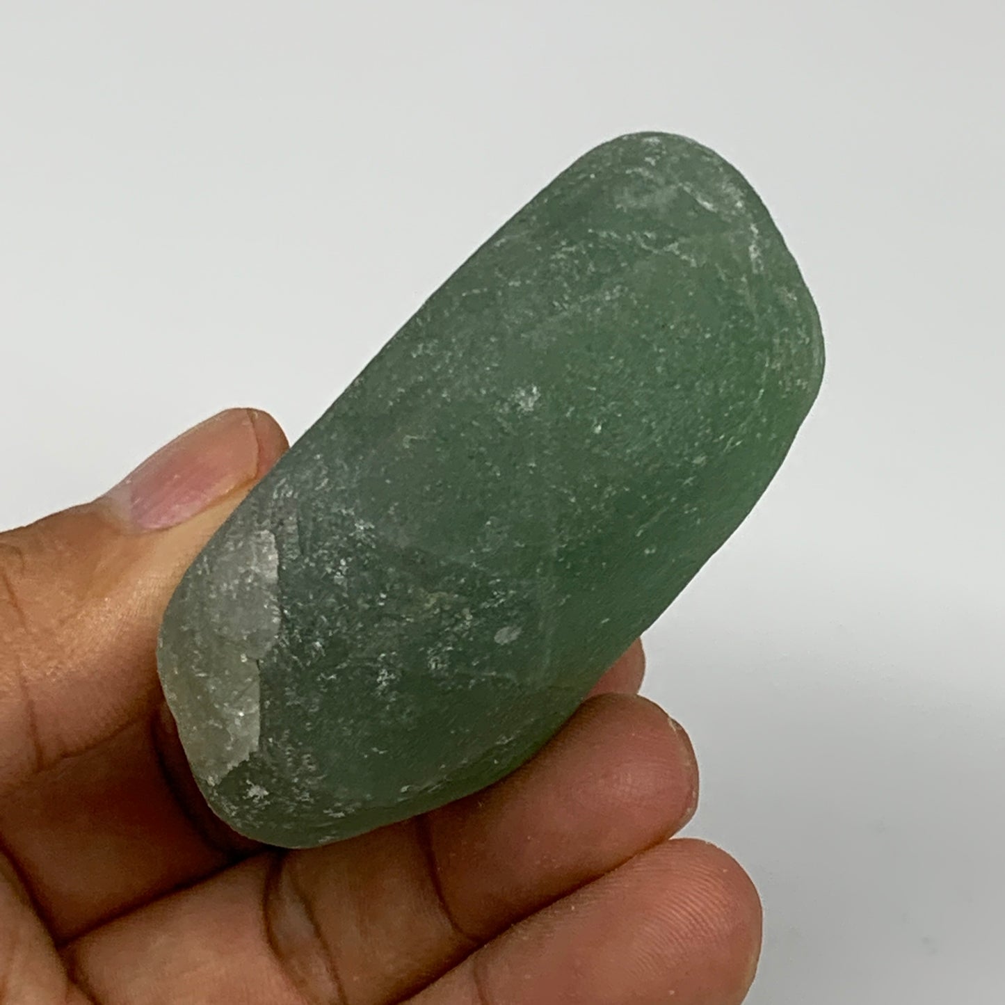 150.2g, 2.3"x1.9"x1" Fluorite Tumbled Rough/Semi- Polished @Mexico, B18691