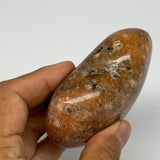245.2g, 2.6"x3.1"x1.3" Orange Calcite Heart Gemstones from Madagascar, B17169