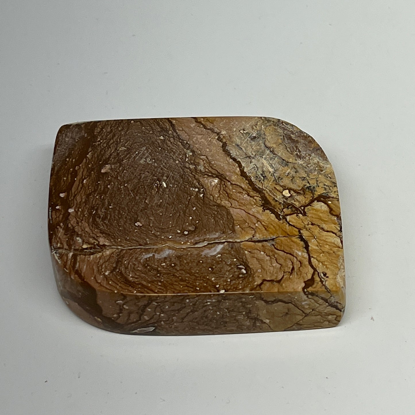 141g, 2.6"x2.1"x0.7" Picture Jasper Rectangle Gemstone Home Decor, B20142