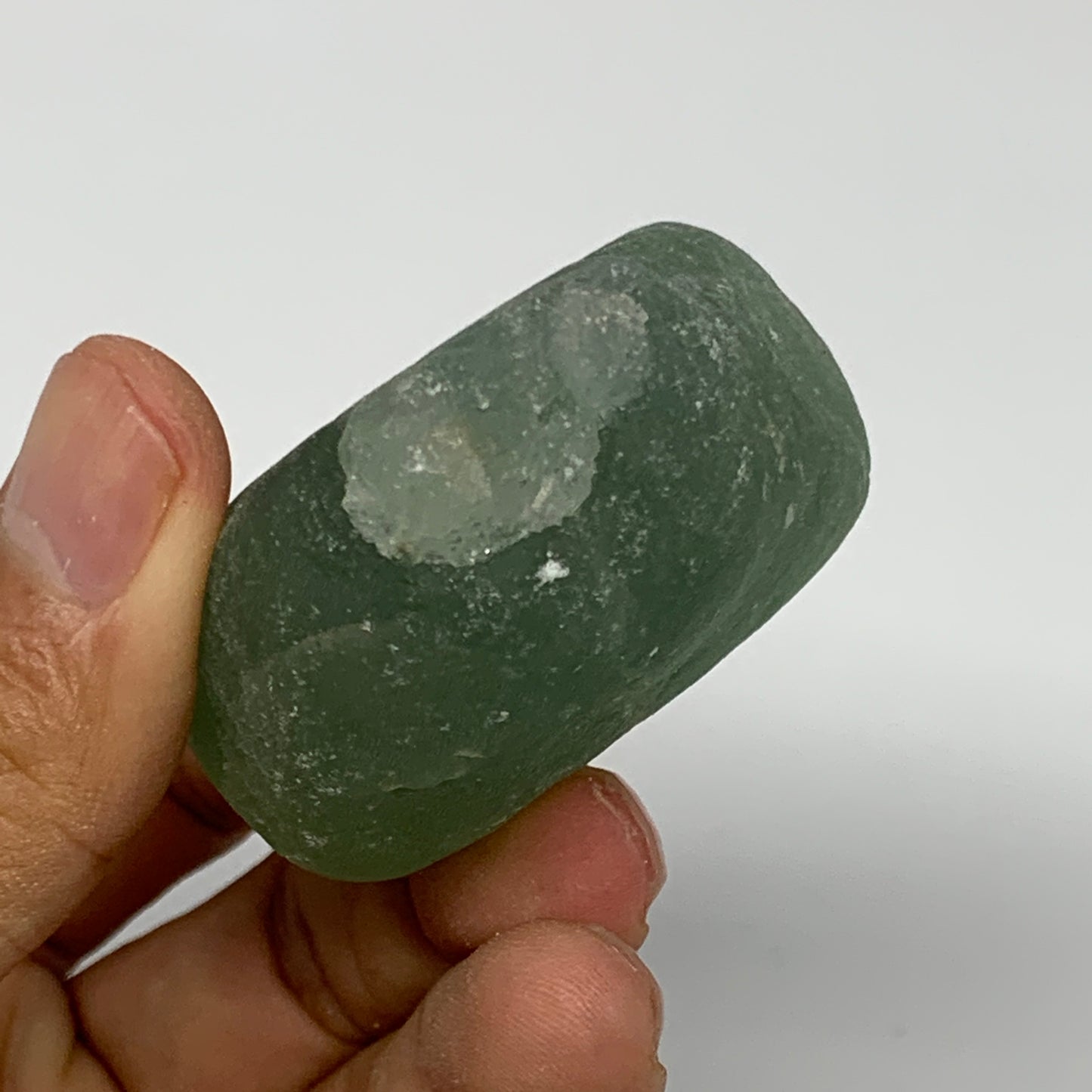 150.2g, 2.3"x1.9"x1" Fluorite Tumbled Rough/Semi- Polished @Mexico, B18691