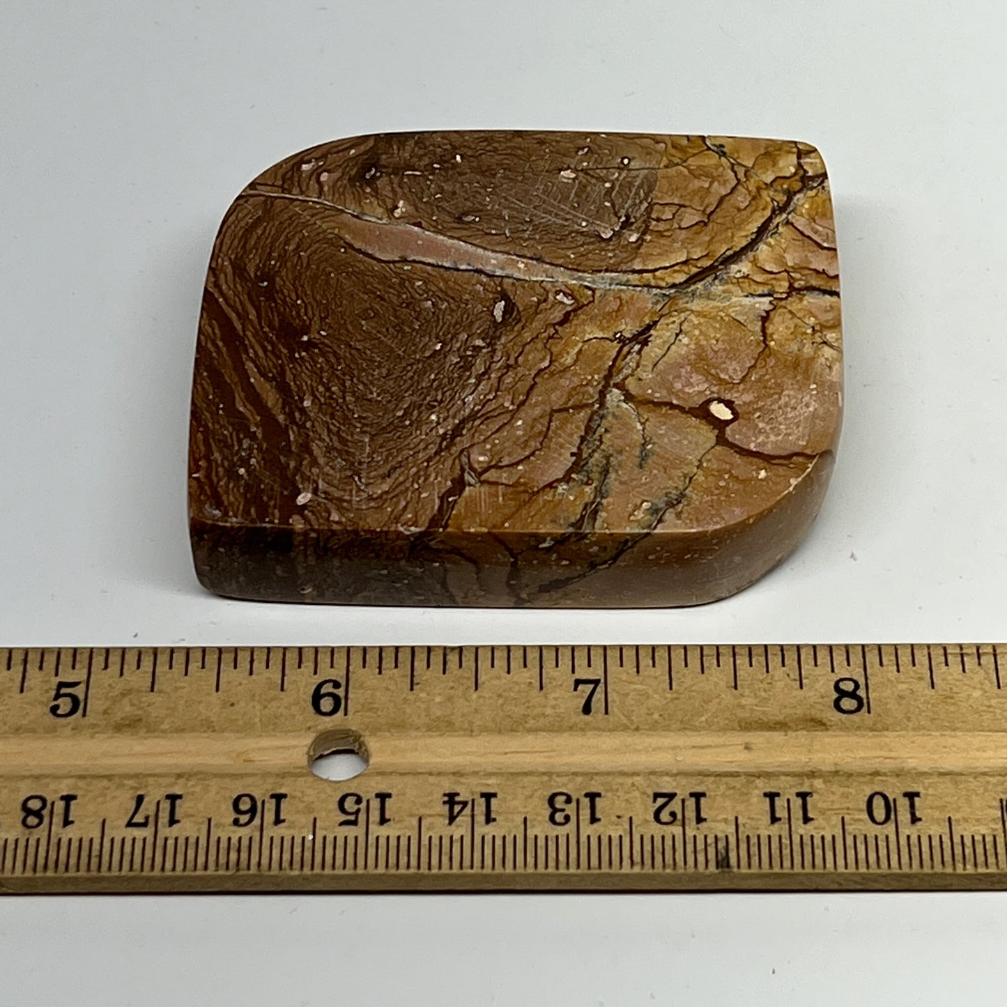 141g, 2.6"x2.1"x0.7" Picture Jasper Rectangle Gemstone Home Decor, B20142