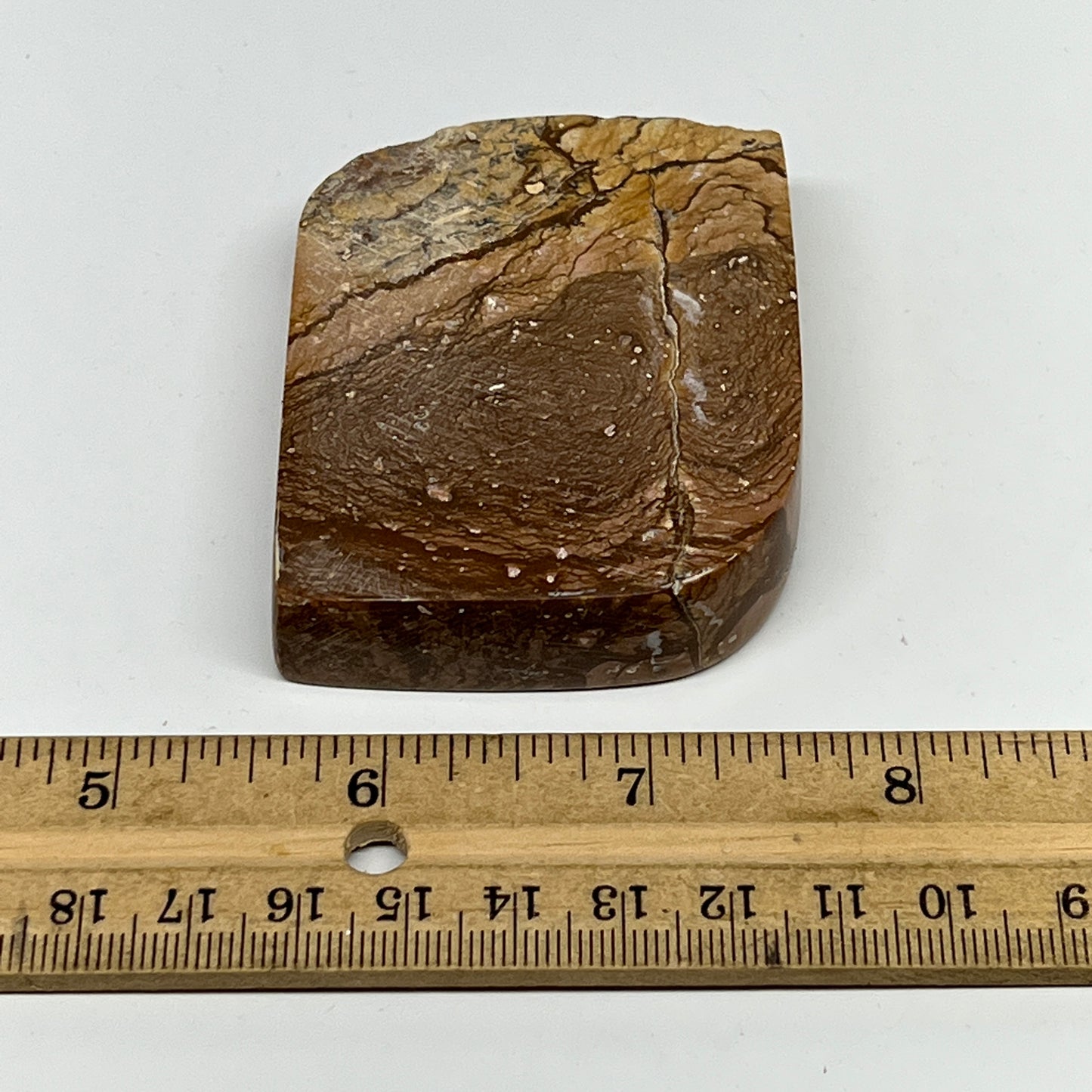 141g, 2.6"x2.1"x0.7" Picture Jasper Rectangle Gemstone Home Decor, B20142