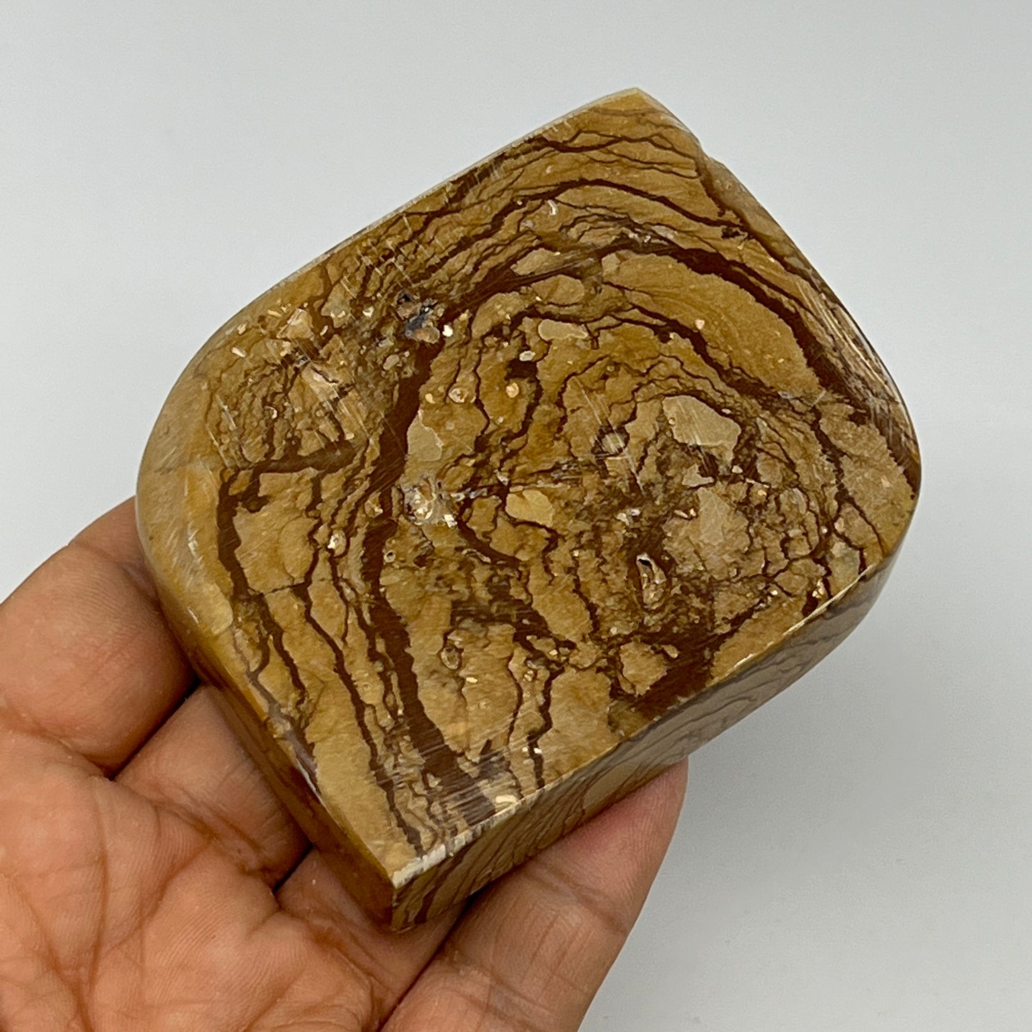 190.2g, 2.9"x2.4"x0.7" Picture Jasper Rectangle Gemstone Home Decor, B20143