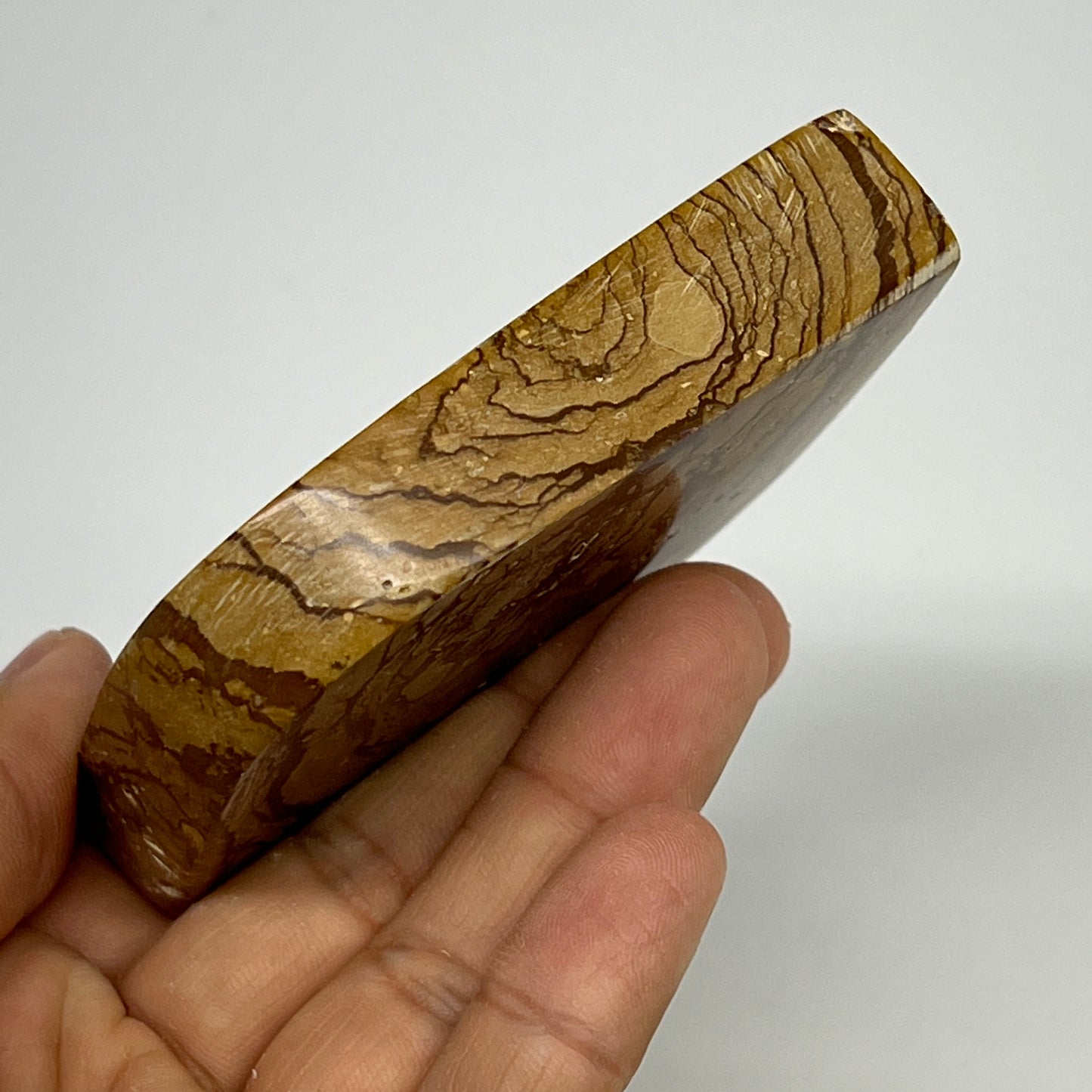 190.2g, 2.9"x2.4"x0.7" Picture Jasper Rectangle Gemstone Home Decor, B20143