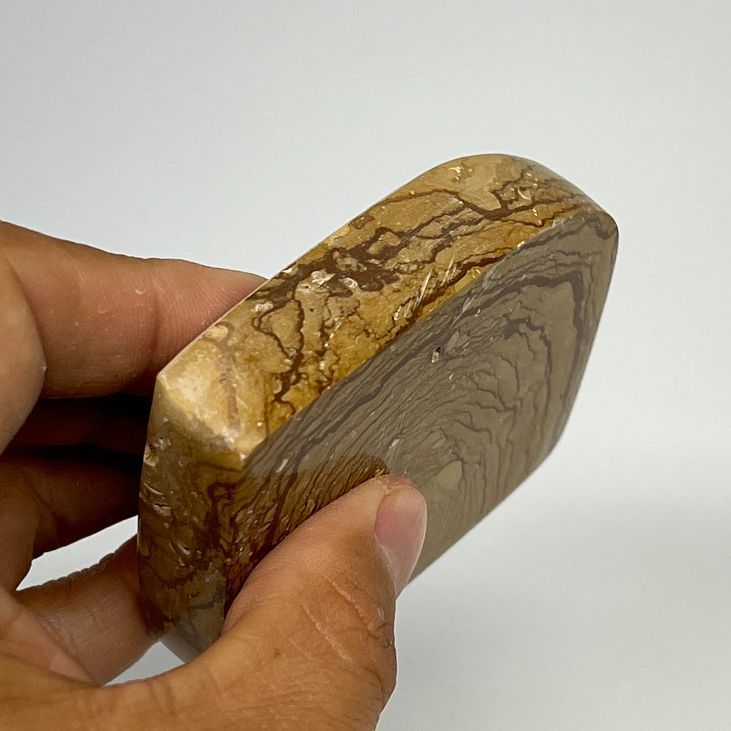 190.2g, 2.9"x2.4"x0.7" Picture Jasper Rectangle Gemstone Home Decor, B20143