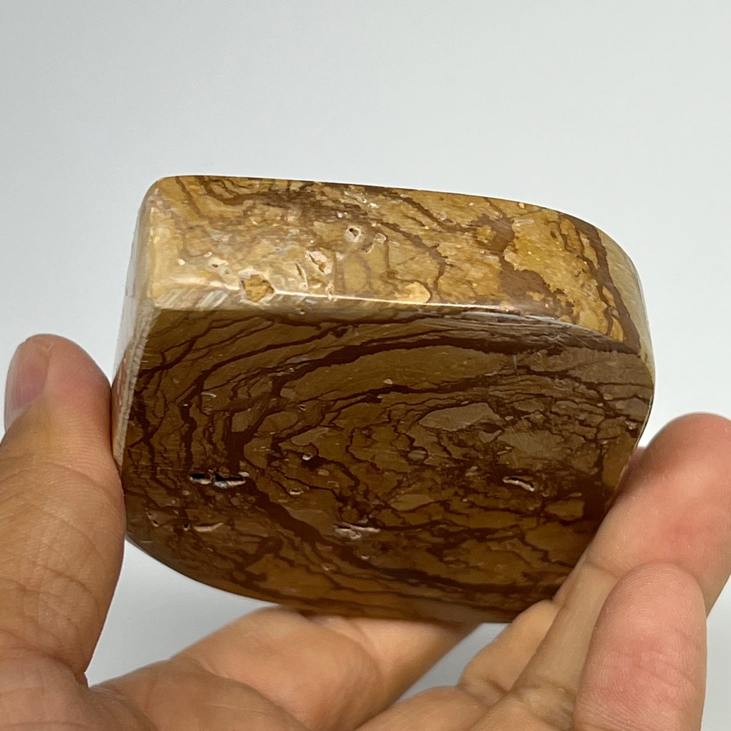 190.2g, 2.9"x2.4"x0.7" Picture Jasper Rectangle Gemstone Home Decor, B20143