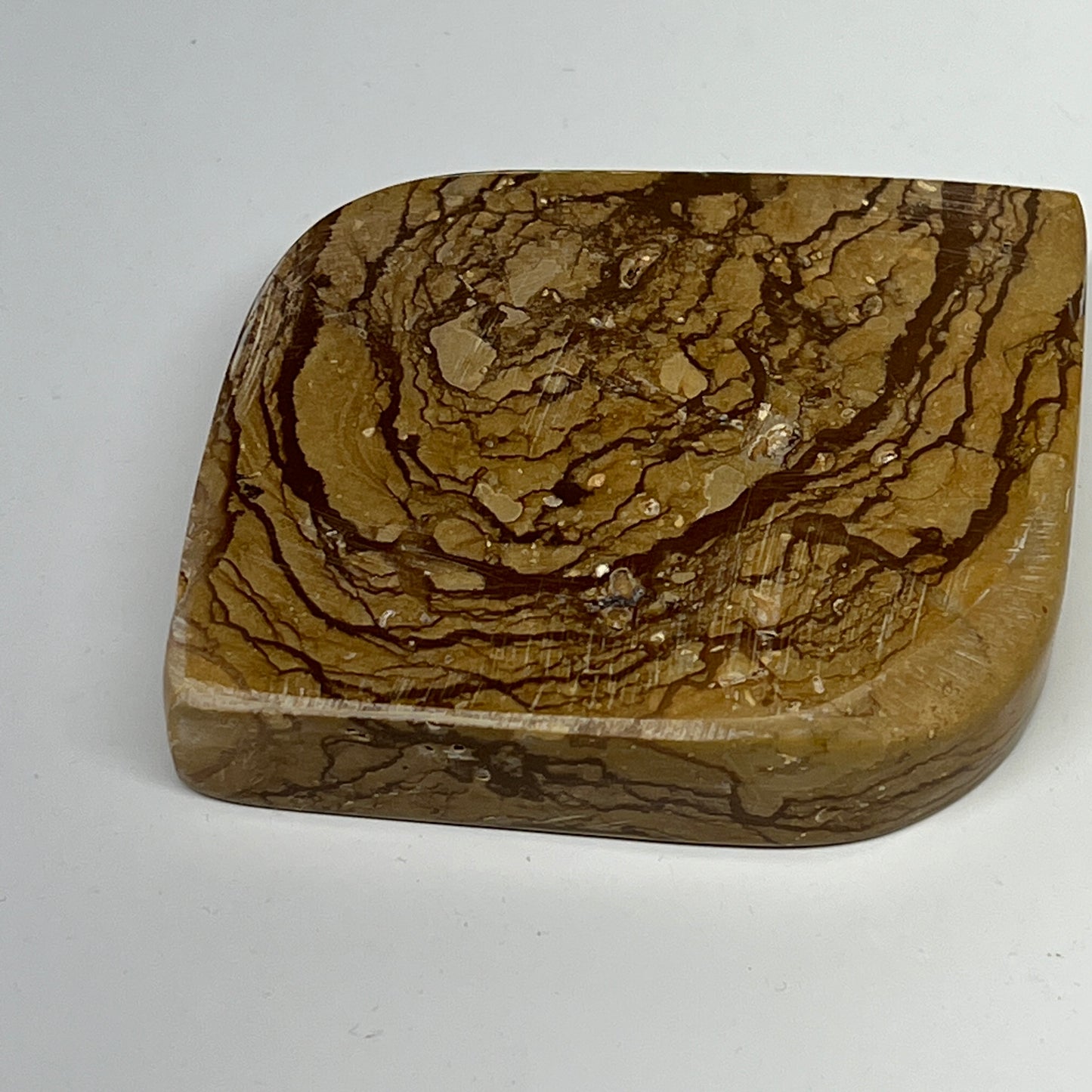 190.2g, 2.9"x2.4"x0.7" Picture Jasper Rectangle Gemstone Home Decor, B20143