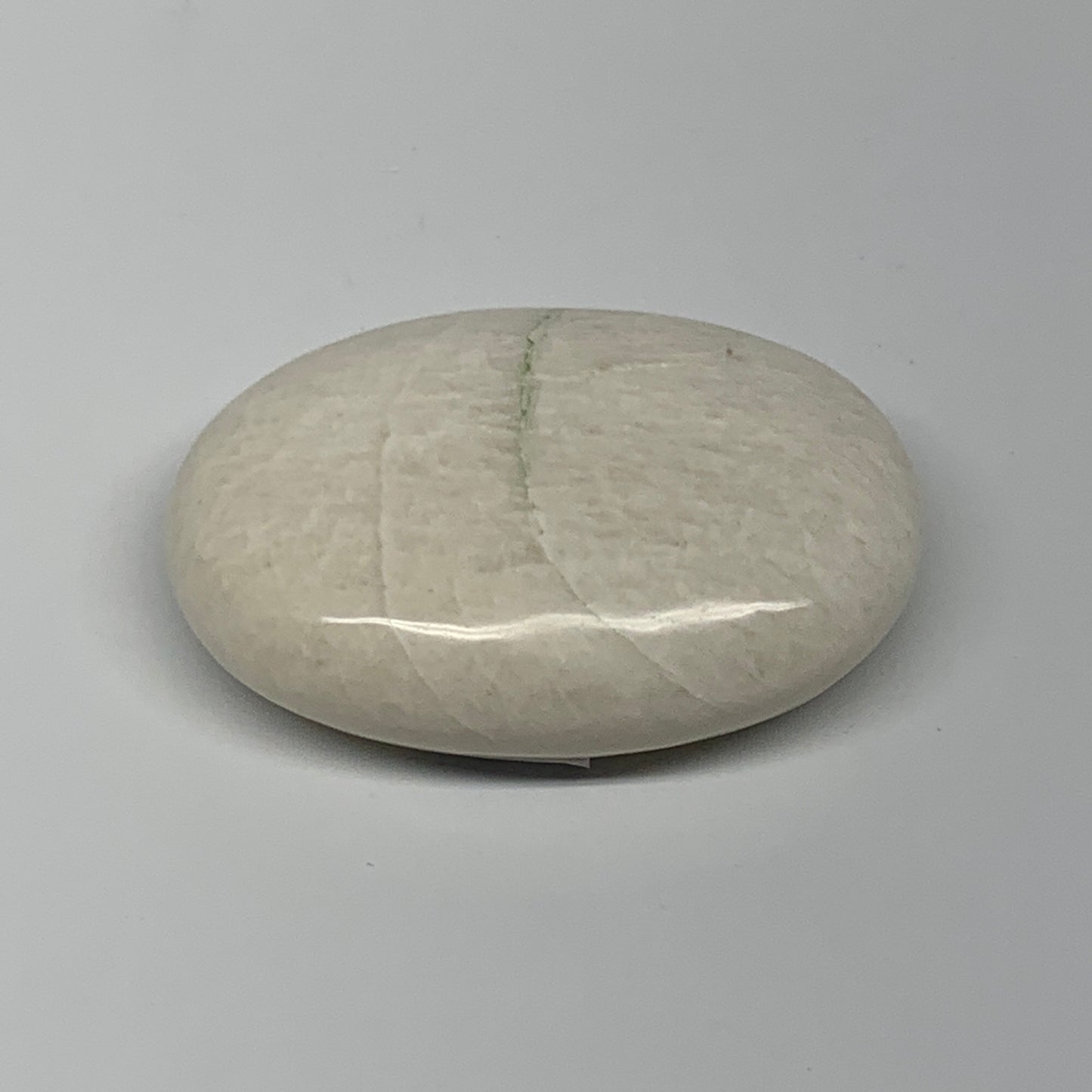 96.2g,2.6"x1.8"x0.8" White Moonstone Crystal Palm-Stone Polished Reiki, B21960