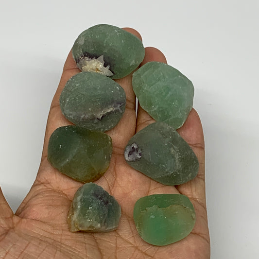 146.1g,0.9"-1.3", 7pcs, Fluorite Tumbled Rough/Semi- Polished @Mexico, B18694