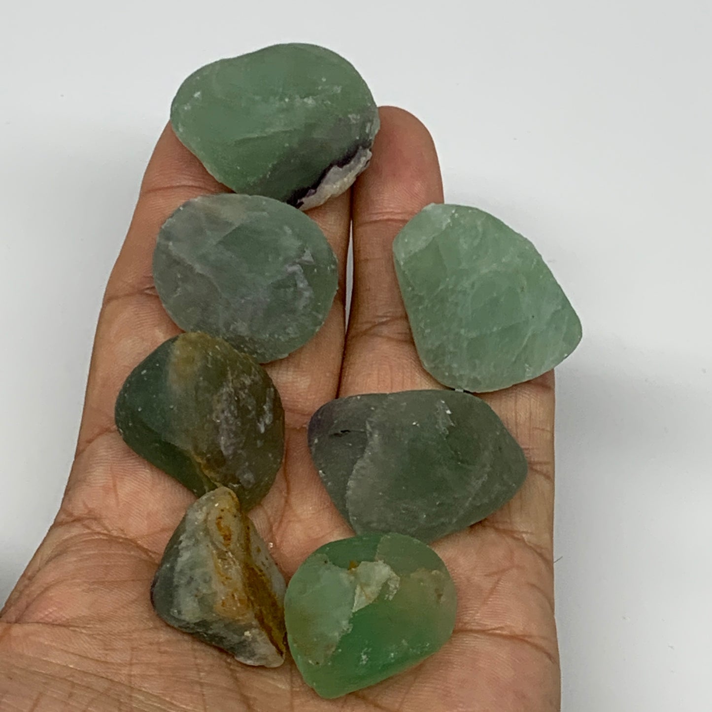 146.1g,0.9"-1.3", 7pcs, Fluorite Tumbled Rough/Semi- Polished @Mexico, B18694