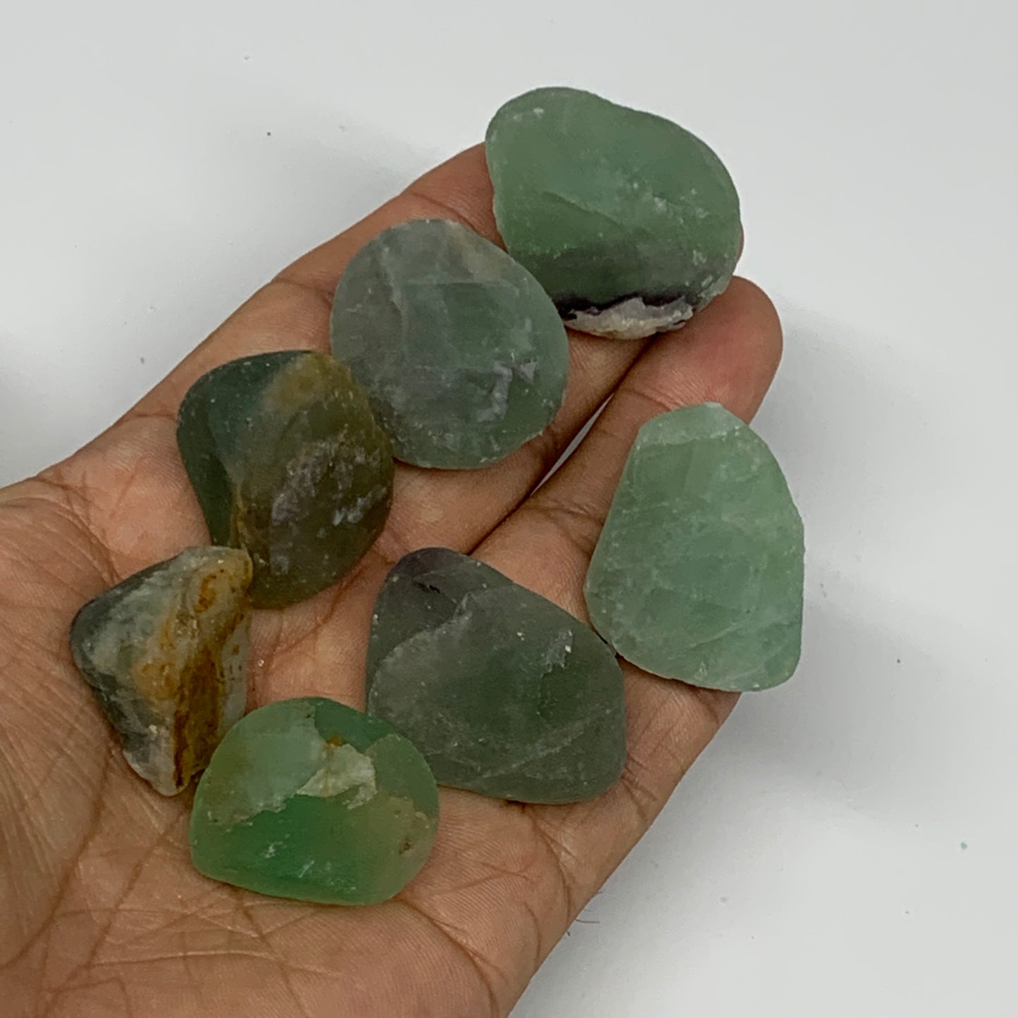 146.1g,0.9"-1.3", 7pcs, Fluorite Tumbled Rough/Semi- Polished @Mexico, B18694