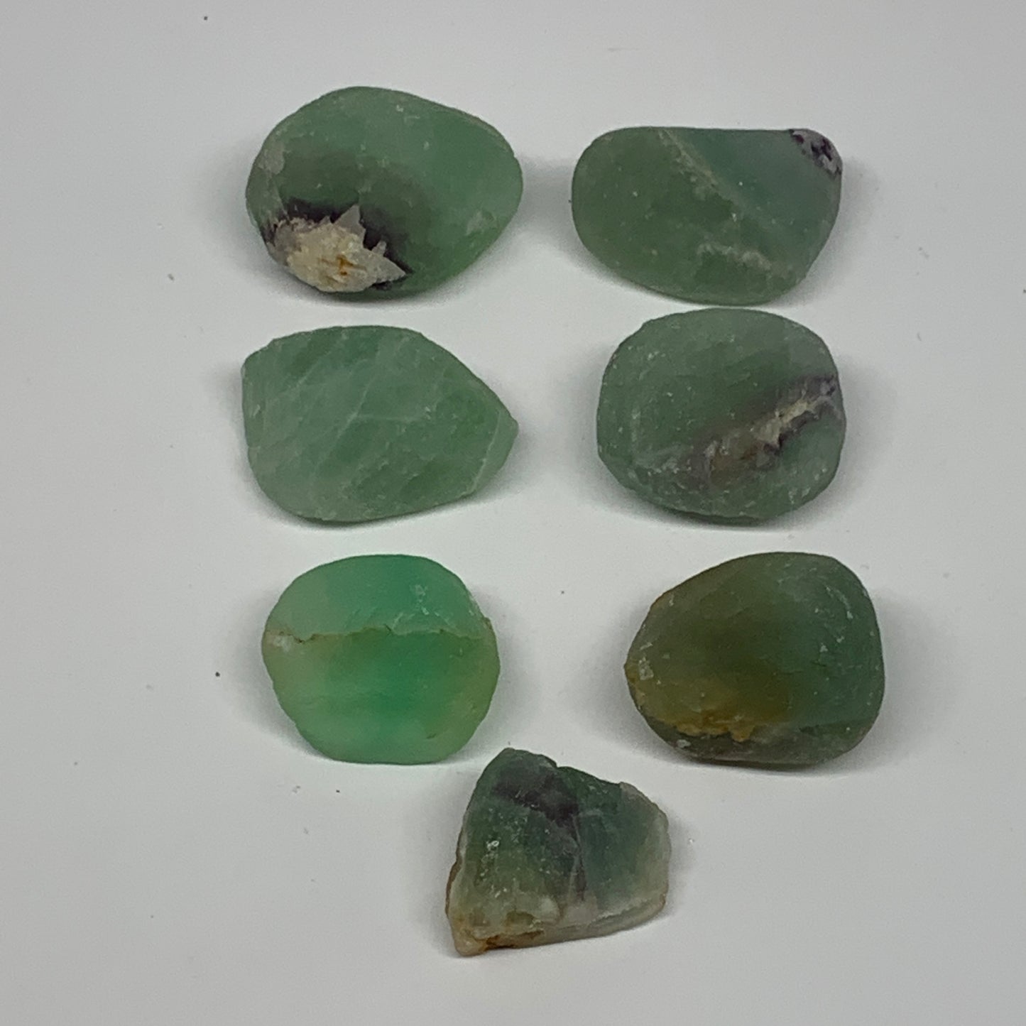 146.1g,0.9"-1.3", 7pcs, Fluorite Tumbled Rough/Semi- Polished @Mexico, B18694