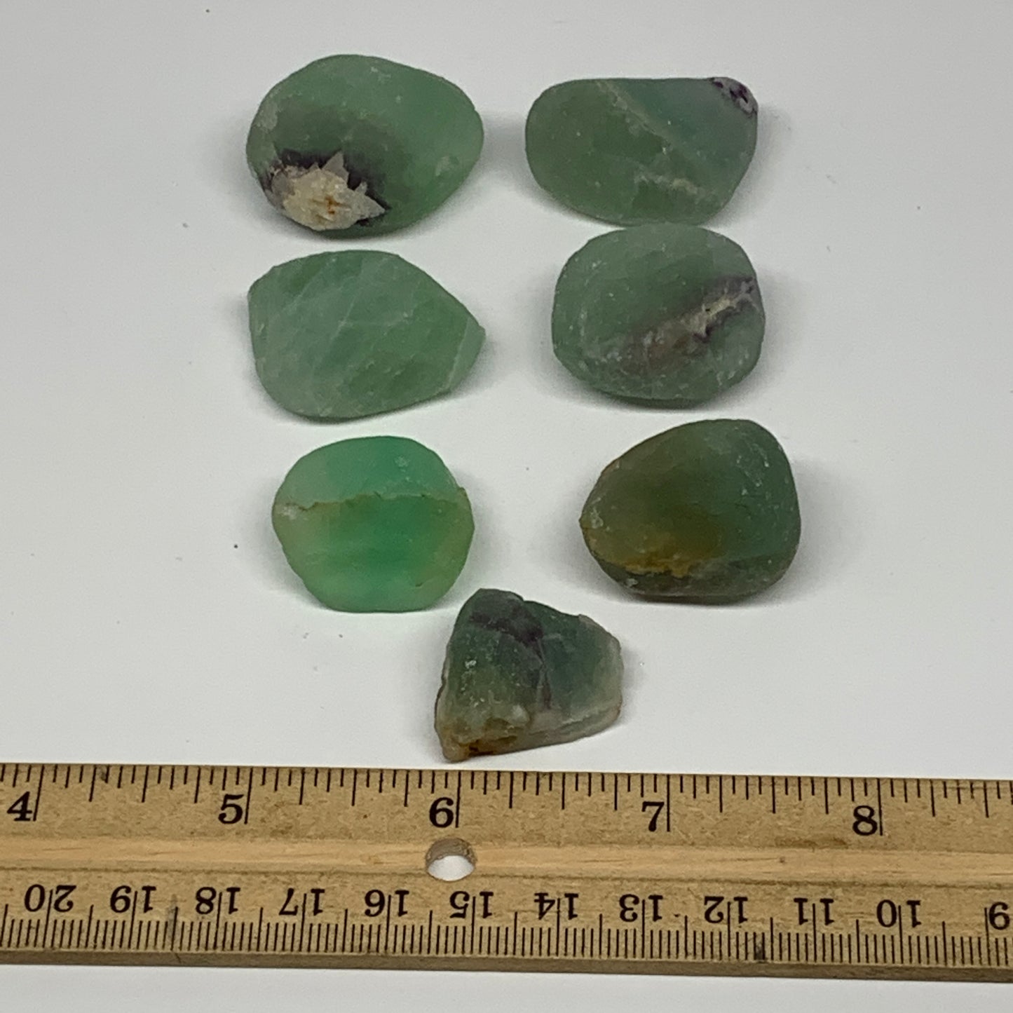 146.1g,0.9"-1.3", 7pcs, Fluorite Tumbled Rough/Semi- Polished @Mexico, B18694