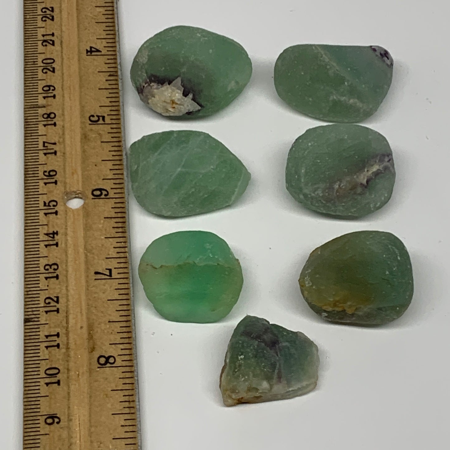 146.1g,0.9"-1.3", 7pcs, Fluorite Tumbled Rough/Semi- Polished @Mexico, B18694