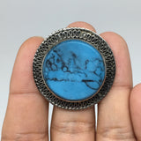 1.4" Turkmen Ring Afghan Tribal Round Synthetic Blue Turquoise,7,8,8.5,9.5,TR118