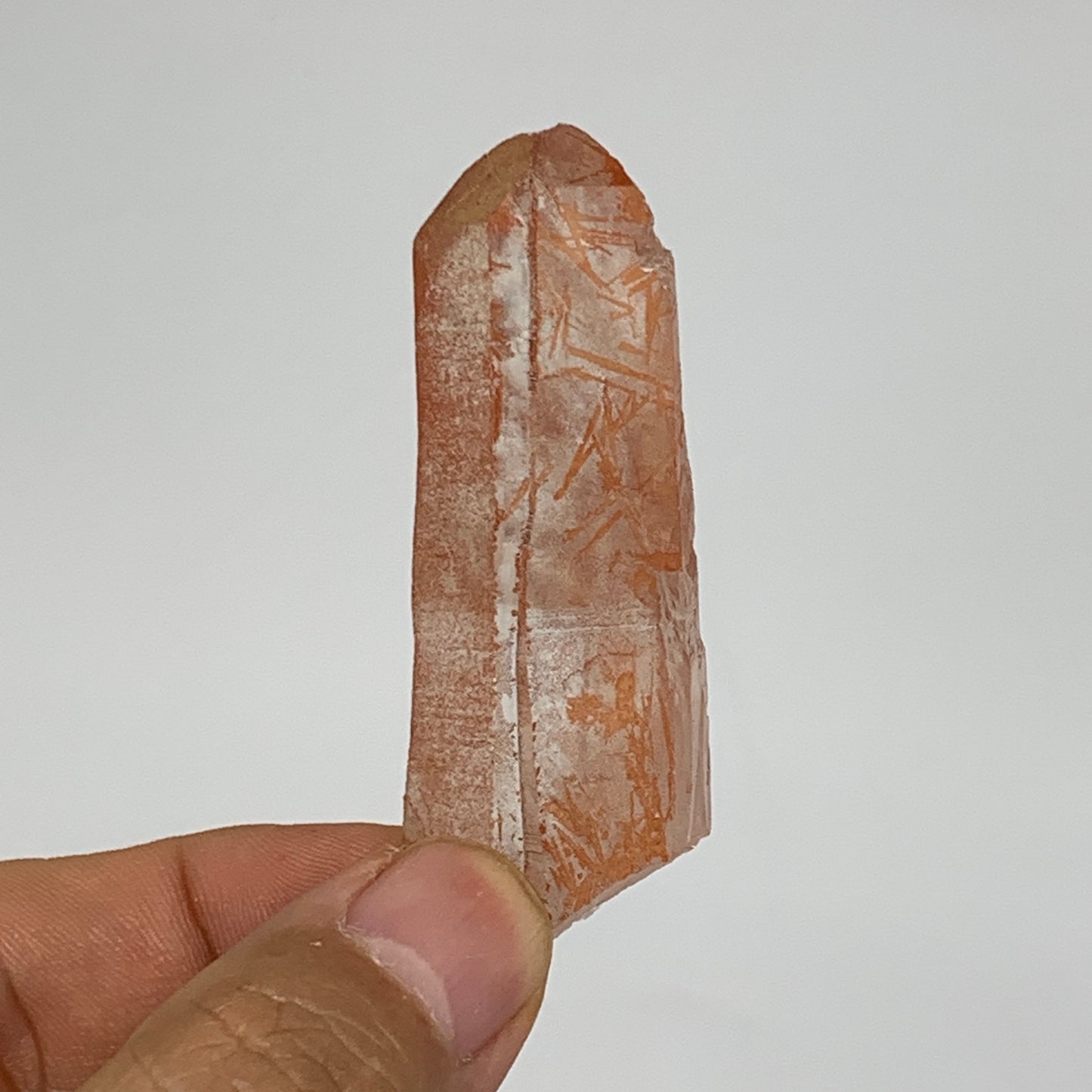 26.7g, 2.4"x0.9"x0.6", Natural Red Quartz Crystal Terminated @Morocco, B11464
