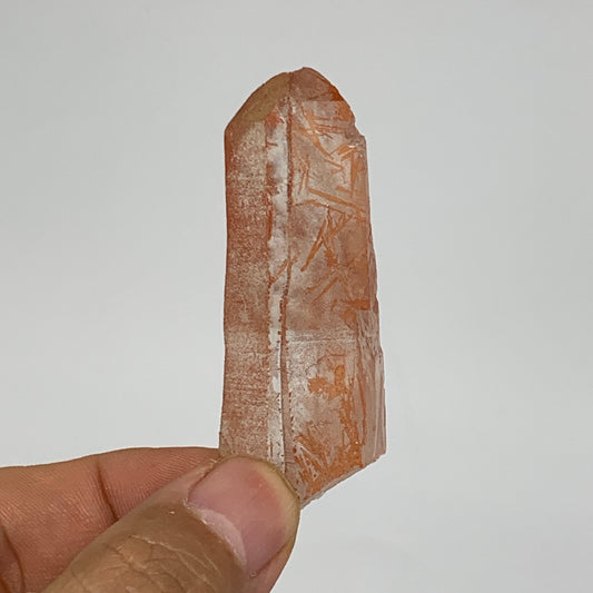 26.7g, 2.4"x0.9"x0.6", Natural Red Quartz Crystal Terminated @Morocco, B11464