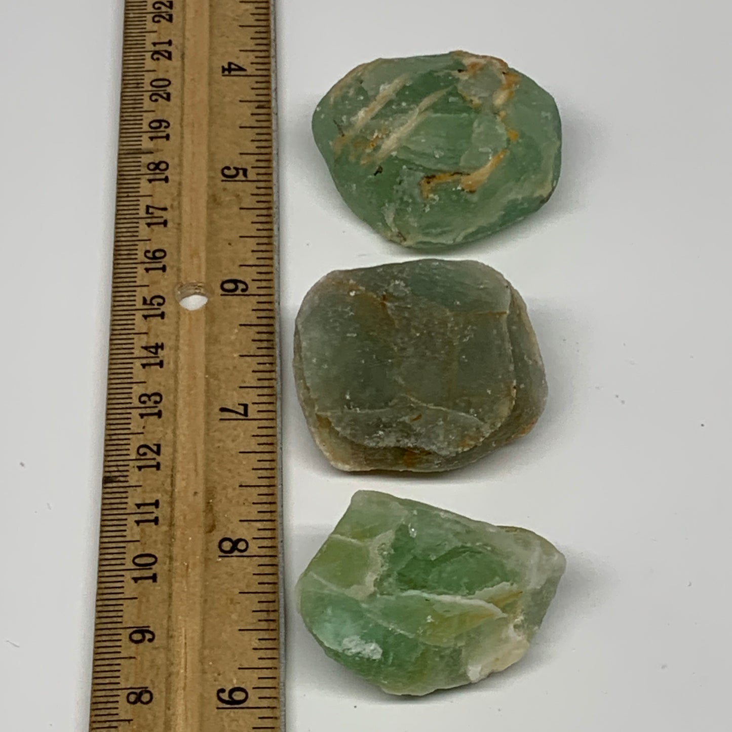142.9g,1.5"-1.7", 3pcs, Fluorite Tumbled Rough/Semi- Polished @Mexico, B18696