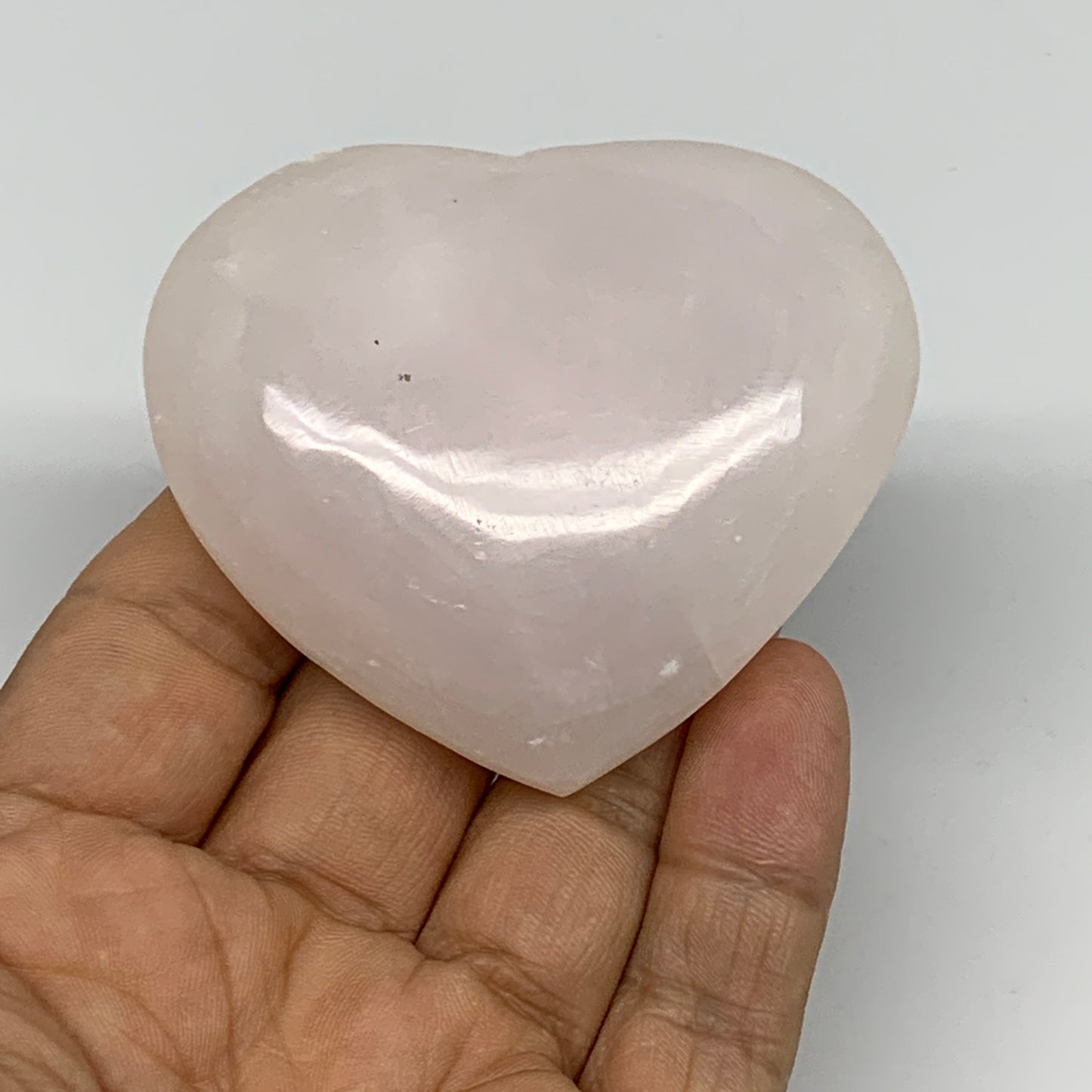 119.6g, 2.1"x2.5"0.9" Fluorescent Pink Mangano Heart Gemstones @Afghanistan, B24