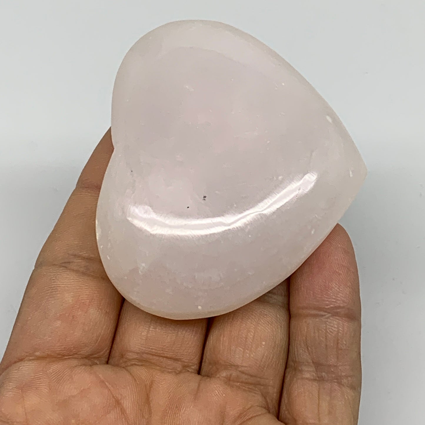 119.6g, 2.1"x2.5"0.9" Fluorescent Pink Mangano Heart Gemstones @Afghanistan, B24