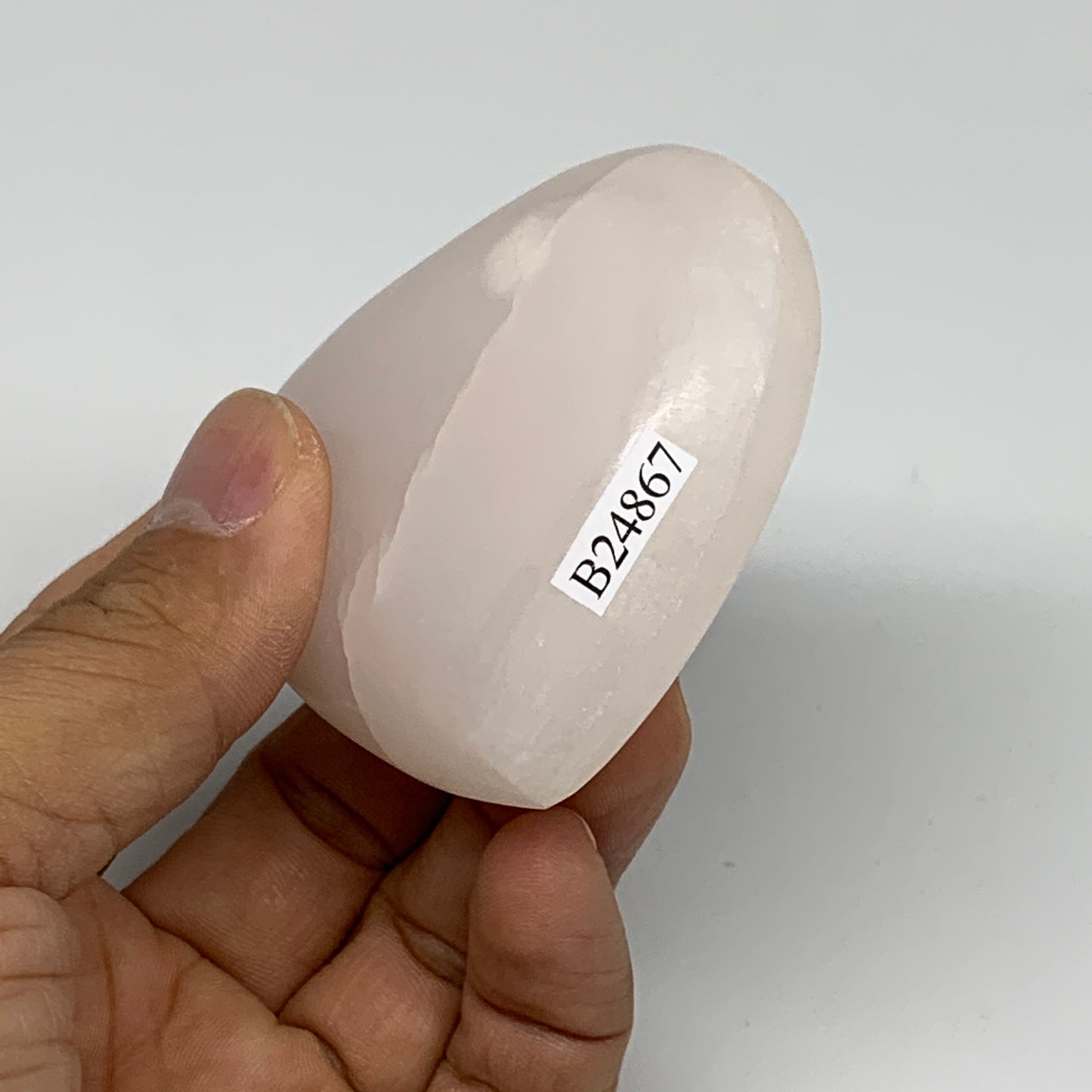 119.6g, 2.1"x2.5"0.9" Fluorescent Pink Mangano Heart Gemstones @Afghanistan, B24