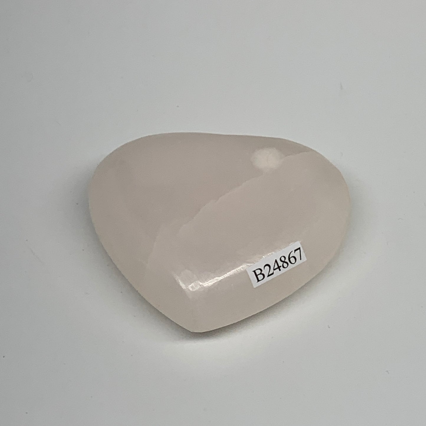 119.6g, 2.1"x2.5"0.9" Fluorescent Pink Mangano Heart Gemstones @Afghanistan, B24