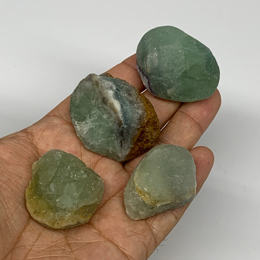 153.8g,1.2"-1.6", 4pcs, Fluorite Tumbled Rough/Semi- Polished @Mexico, B18743