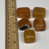 166.7g, 0.9"-1.3", 5pcs, Honey Calcite Tumbled Stones @Afghanistan, B26736