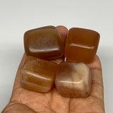 156.1g, 0.9"-1.1", 4pcs, Honey Calcite Tumbled Stones @Afghanistan, B26737