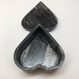 394 Grams Heart Fossils Orthoceras Handmade Black Jewelry Box @Morocco,MF528