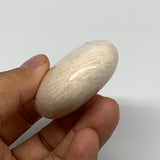 90.5g,2.4"x1.7"x0.9" White Moonstone Crystal Palm-Stone Polished Reiki, B21965