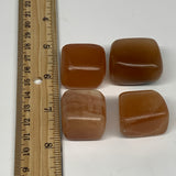 156.1g, 0.9"-1.1", 4pcs, Honey Calcite Tumbled Stones @Afghanistan, B26737