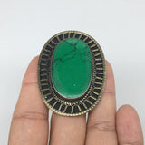 2.2"x1.6" Turkmen Ring Afghan Tribal Oval Synthetic Green Turquoise,7,7.5,TR126